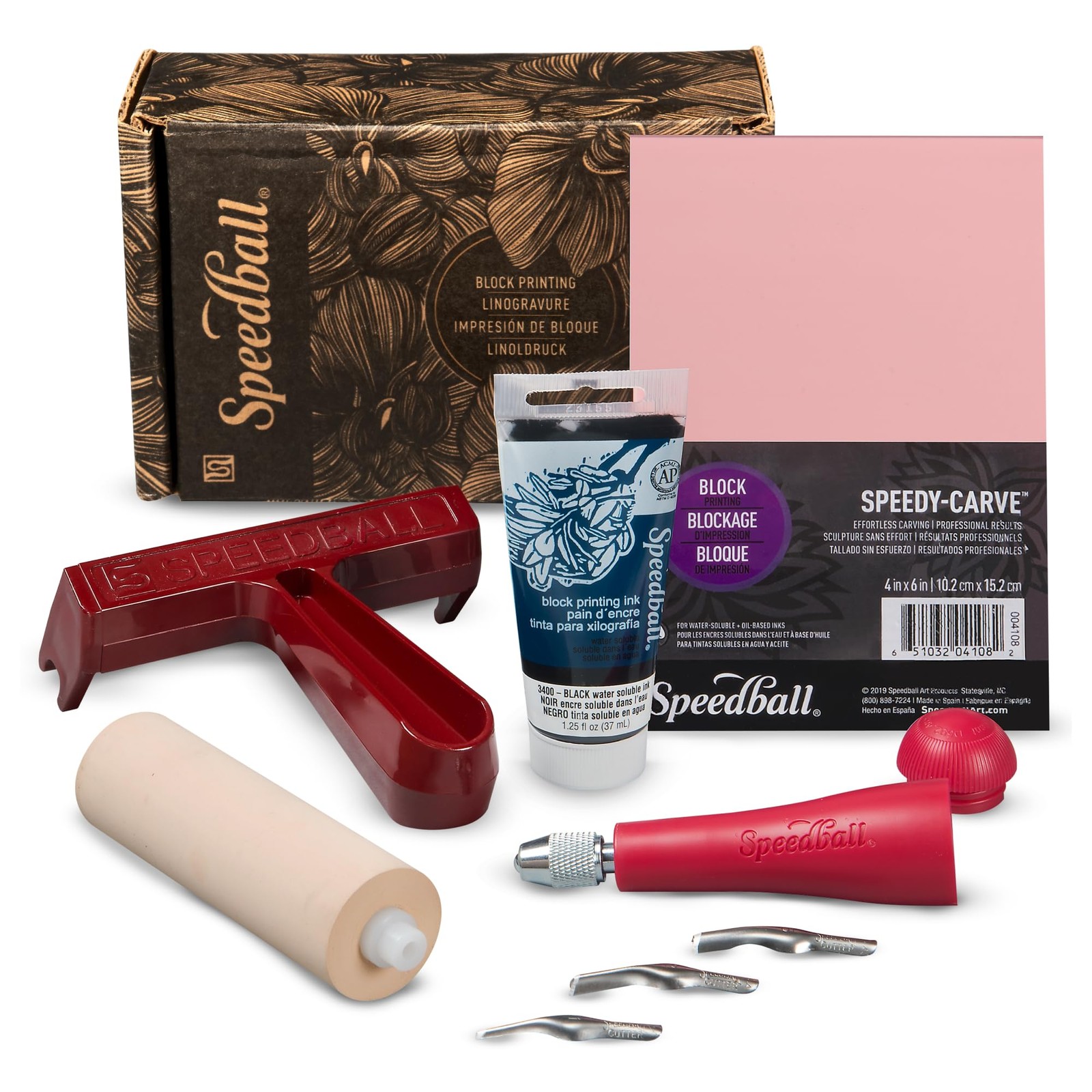 3471 Super Value Block Printing Starter Kit – Includes Ink, Brayer, Lino Hand...