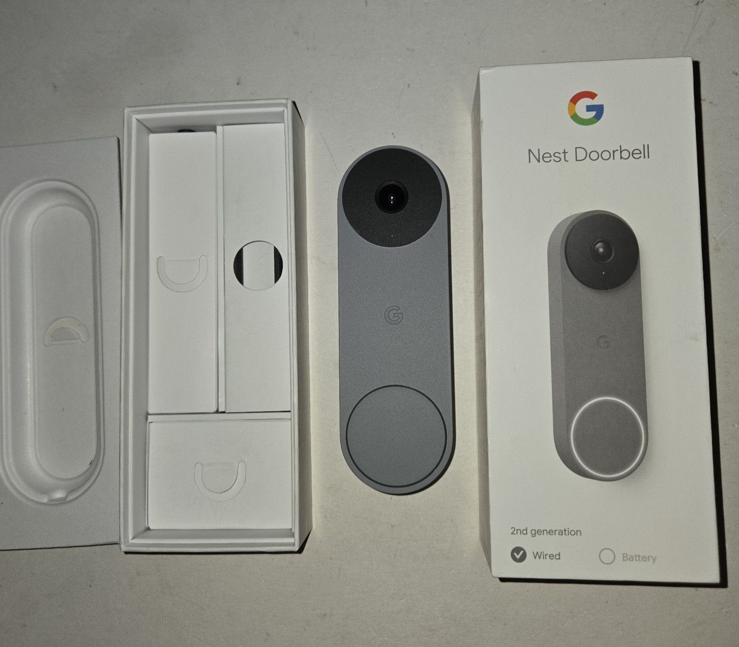 Google Nest Doorbell (2nd Generation) Wired Ash GA03696-US - Open Box Complete