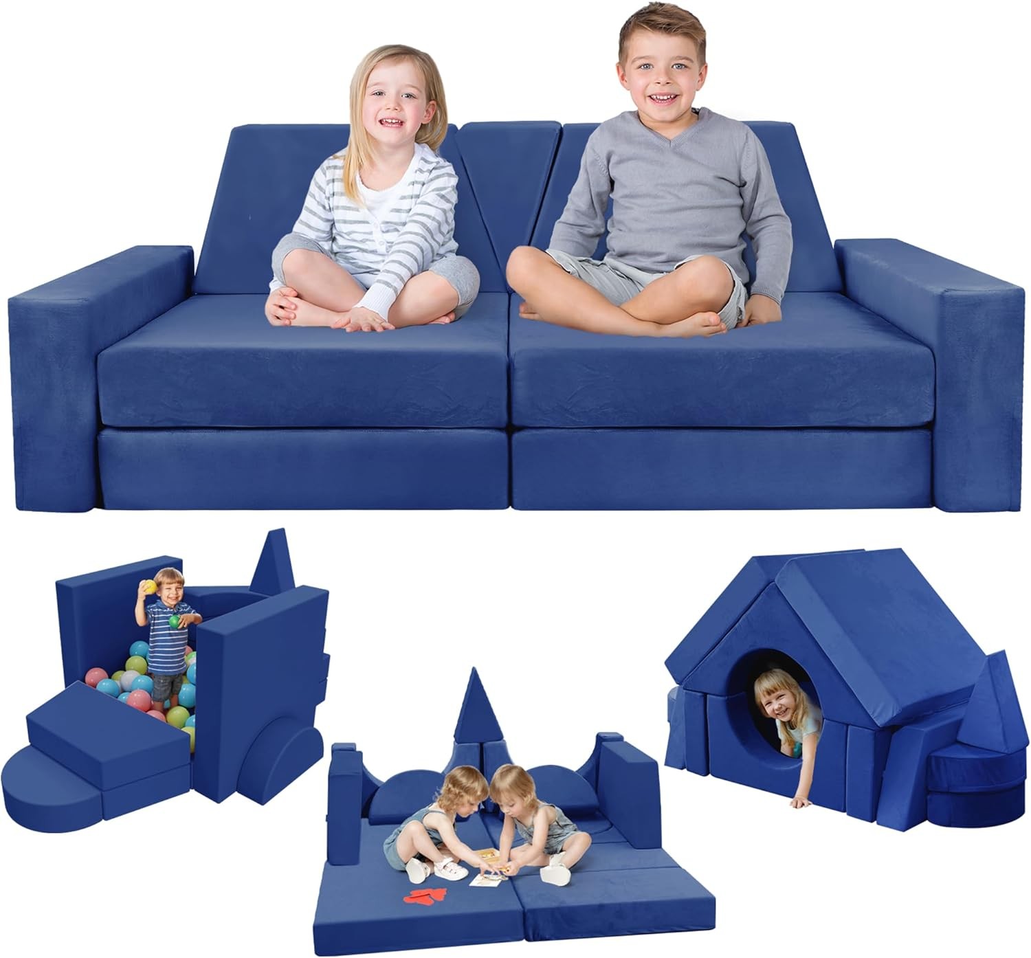 15pcs Modular Kids Play Couch, Kids Couch for Toddler & children, toddler