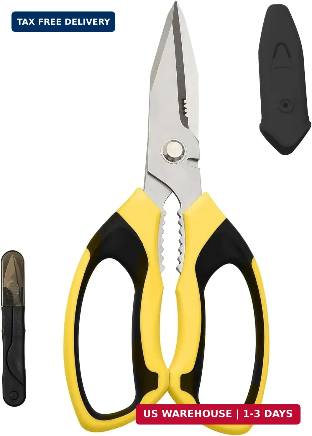 Heavy Duty Scissors with Protective Cover, 8-Inch Sharp Scissors All Purpose Hea