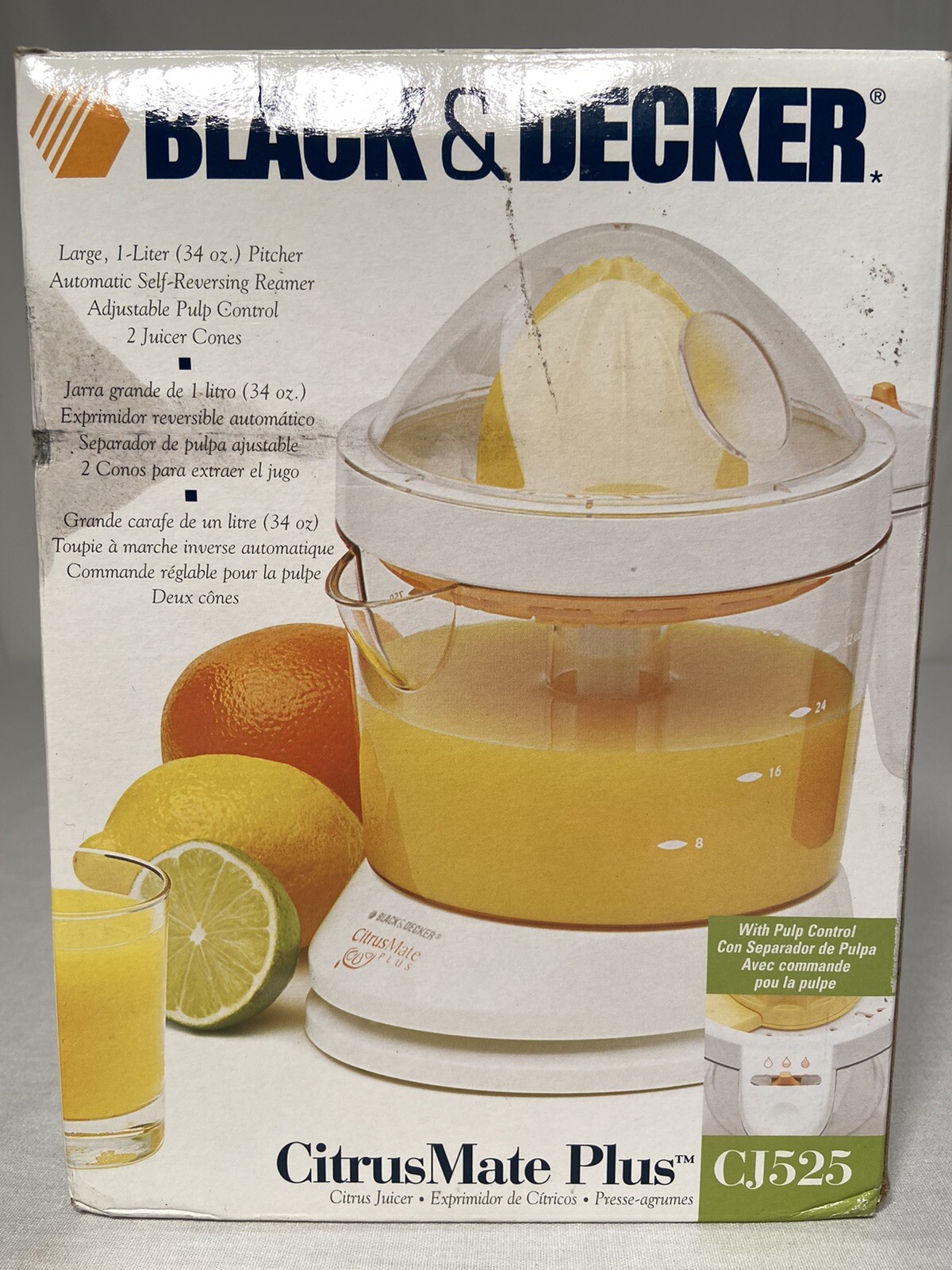 Black & Decker CitrusMate Plus CJ525 Citrus Juicer Pulp Control 1 Liter Pitcher