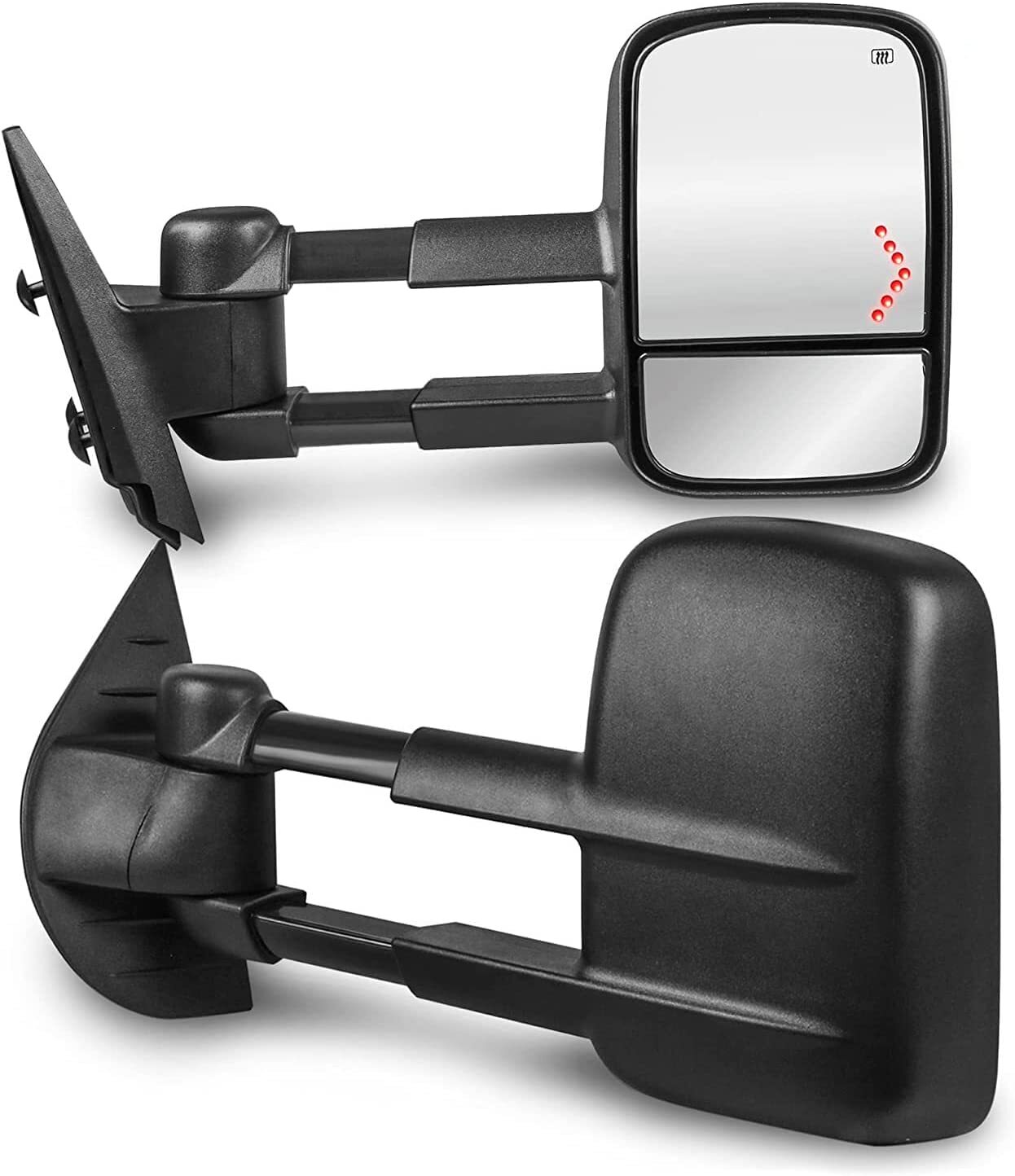 Pair Power LED Signal Tow Mirrors For 2007-2013 Chevy Silverado 1500/2500/2500HD