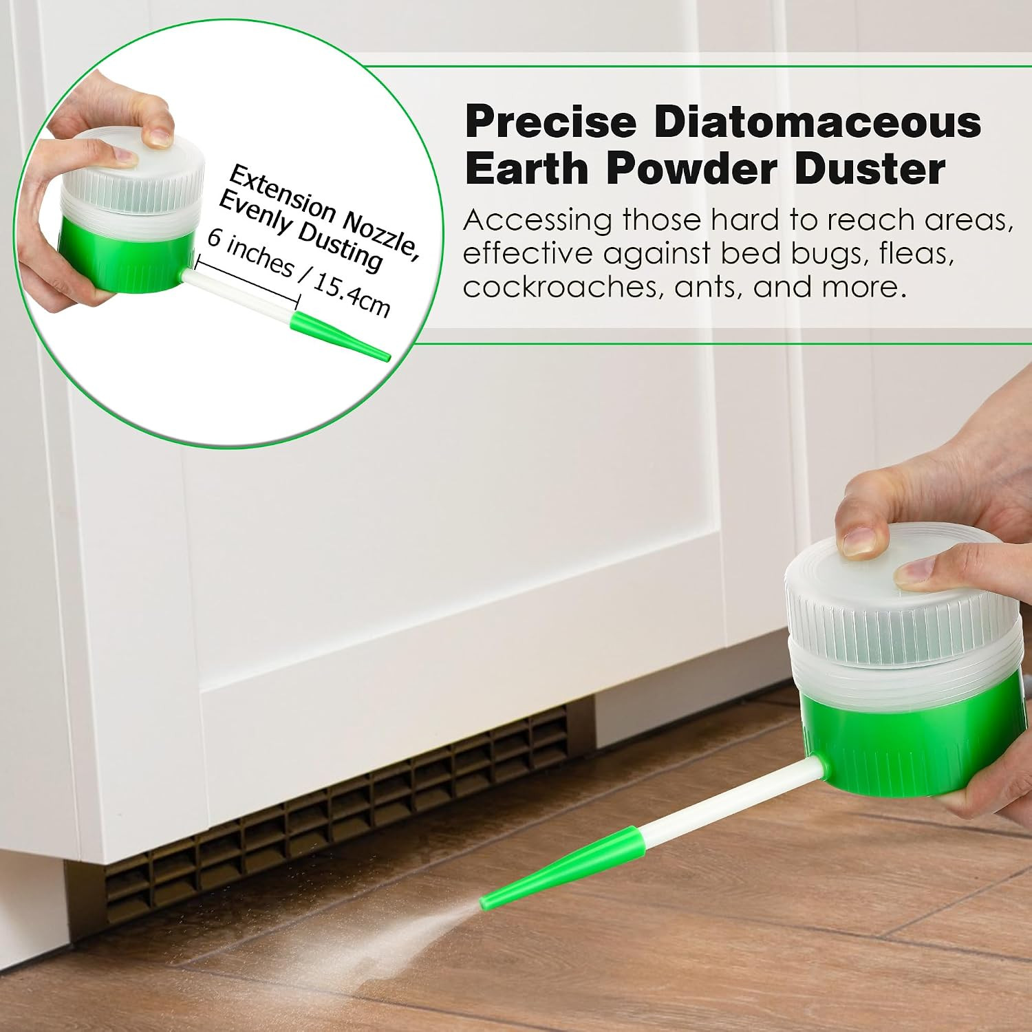 Hand Puffer Dust Insect Bedbug Roach Insect Duster With Extension Nozzle 6 NEW