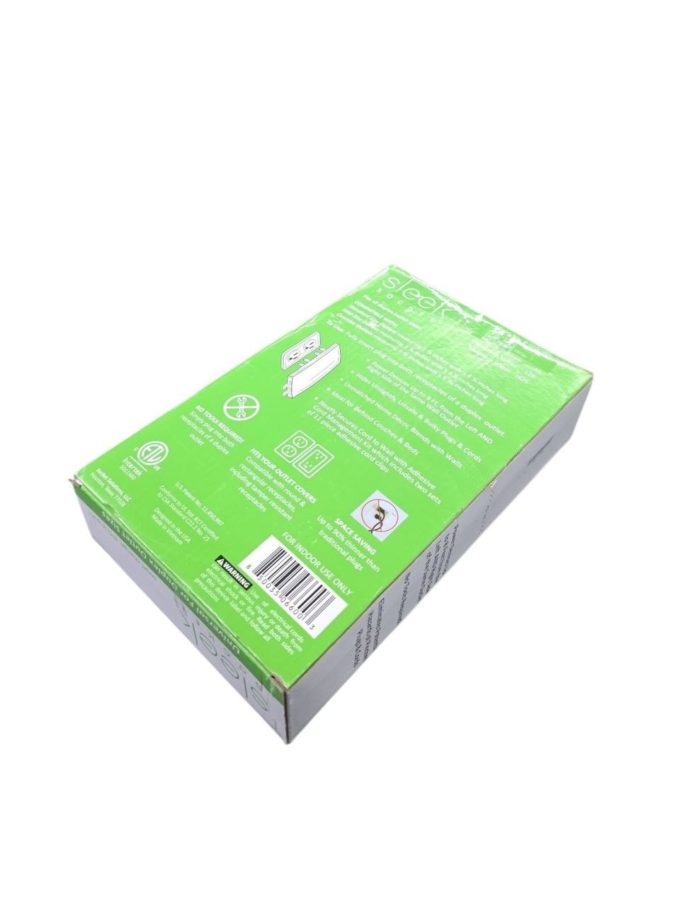 Sleek Socket Original and Patented Flat Ultra-Thin Outlet Concealer 8ft Dual Two