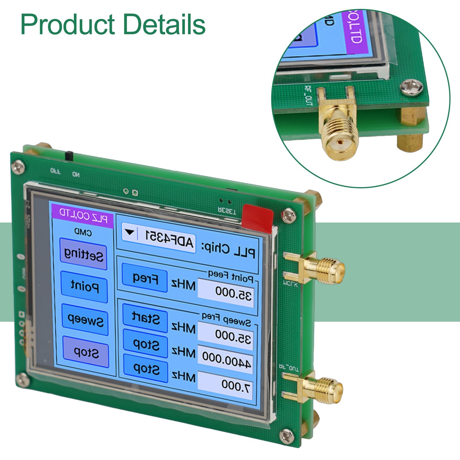 Touch Screen ADF4351 35M-4.4G RF Signal Generator PLL Sweep Frequency Generator