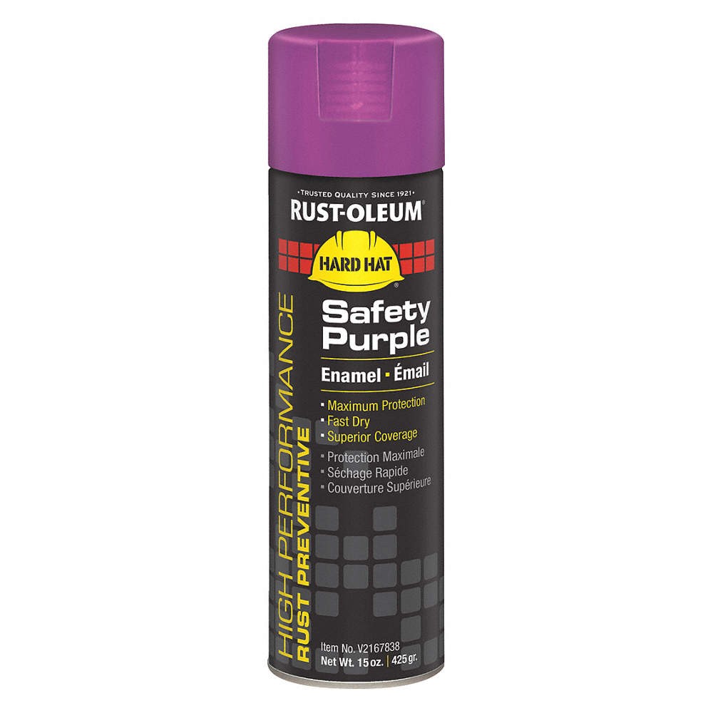 RUST-OLEUM V2167838 Spray Paint,Safety Purple,15 oz. 4CH74