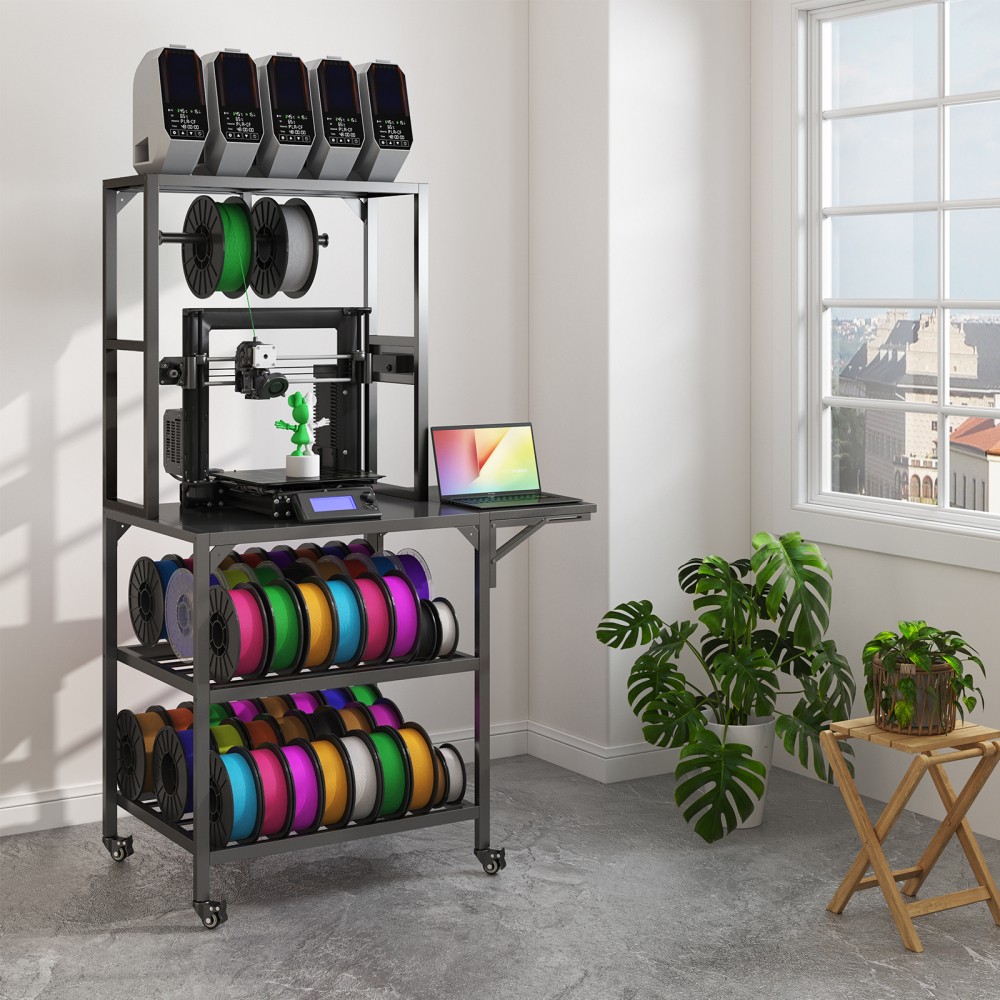 3D Printer Cabinet with Double Layer 3D Printer Filament Storage Rack