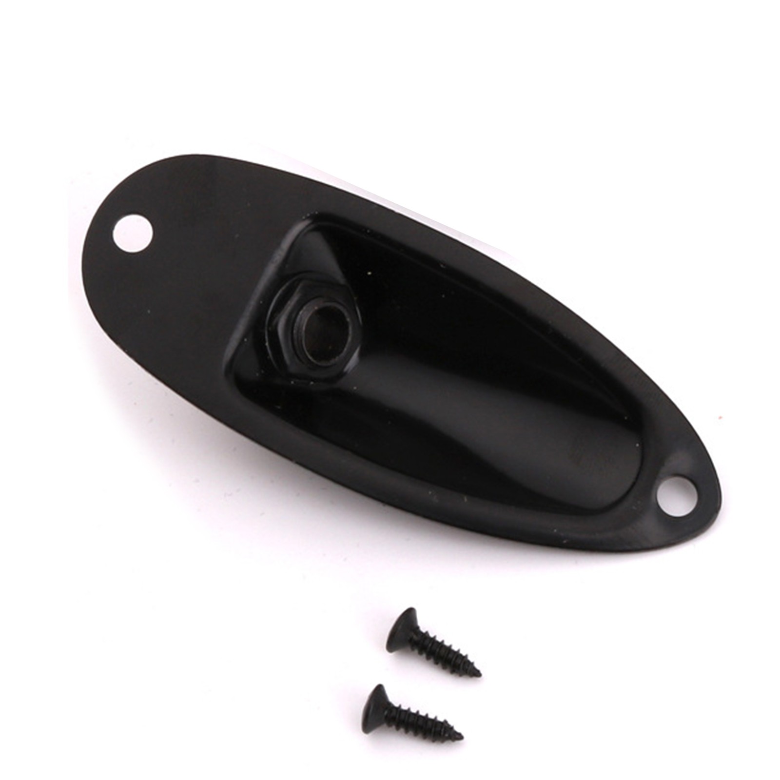 Metal Jack Plug Socket Cover Plate With Screws For FD Strat Guitar Boat Style o