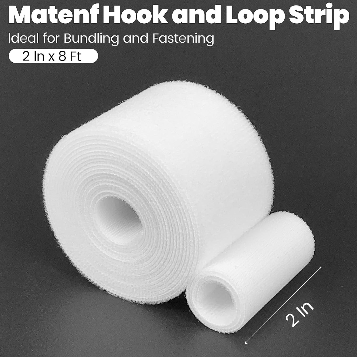 Double-Sided Hook and Loop Straps, 2 Inch X 8 Feet | Hook & Loop Strip