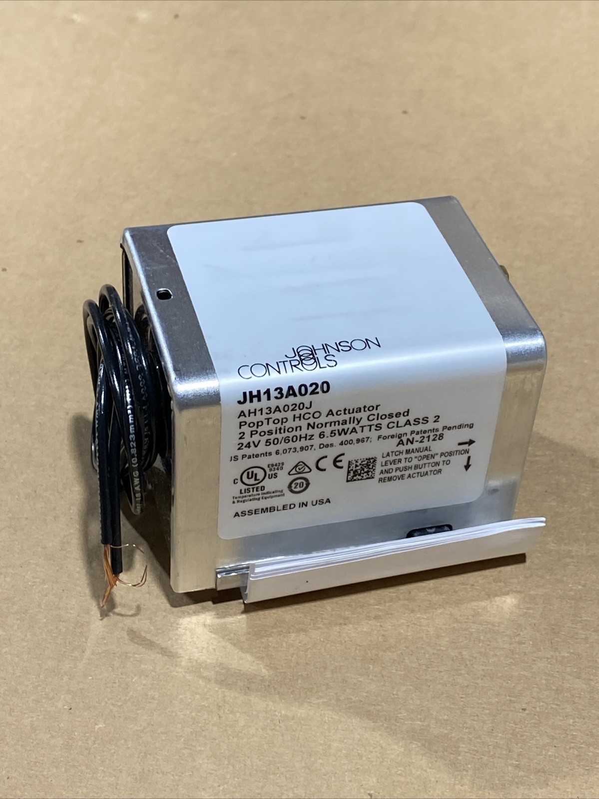Johnson Controls JH13A020 / AH13A020, 24V PopTop HCO Actuator New