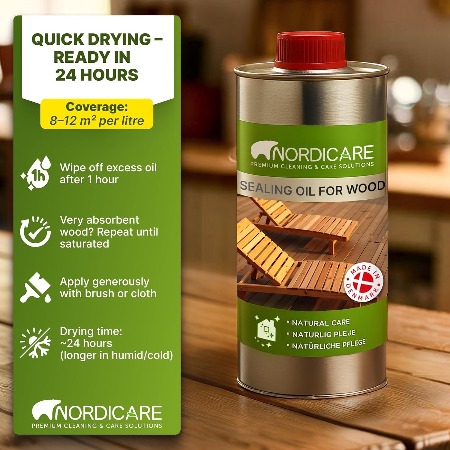 Teak Oil for Outdoor Furniture - 16.9 Oz Waterproof Wood Protector