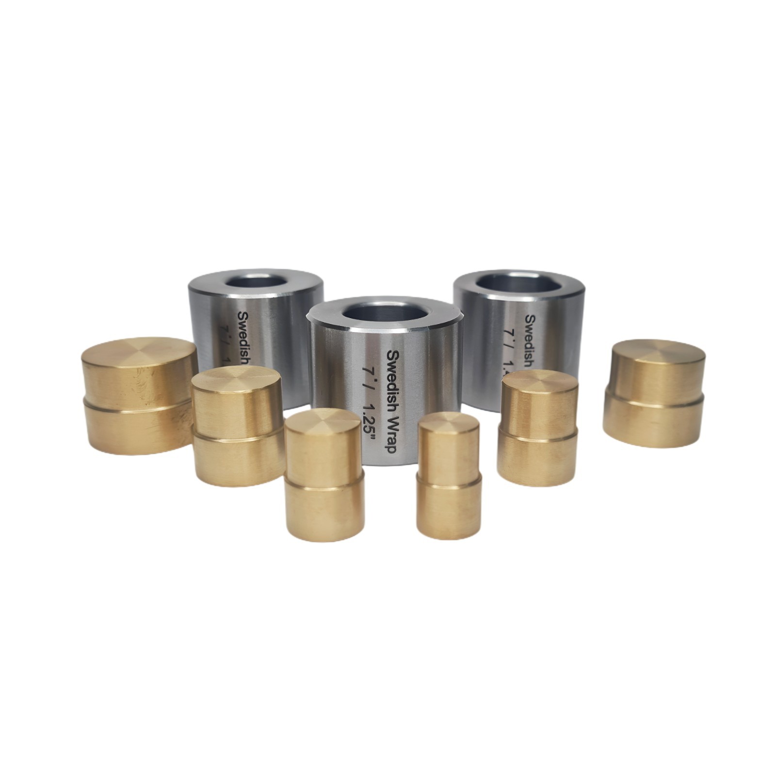 Set of 3 PC Swedish Wrap Dies With 6 Double Ended Brass Push Rods - Coin Ring