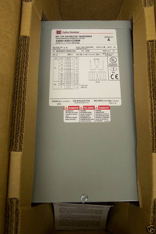 CUTLER HAMMER S40N14S51CEMM 0.5KVA TRANSFORMER 1PH NEW