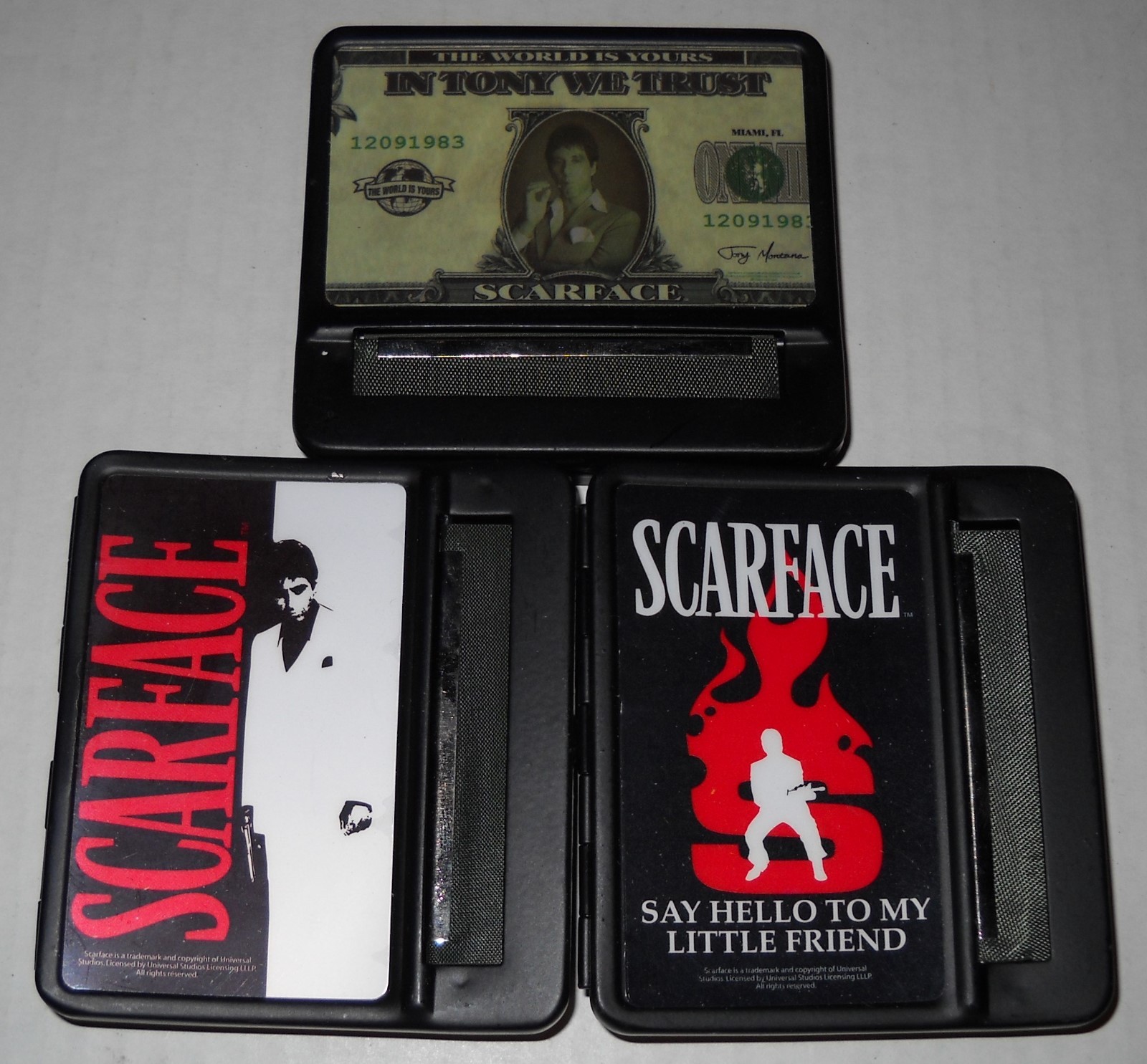 Wholesale Lot Of 12 Mixed Scarface 70mm Metal Cigarette Rolling Machine, NEW