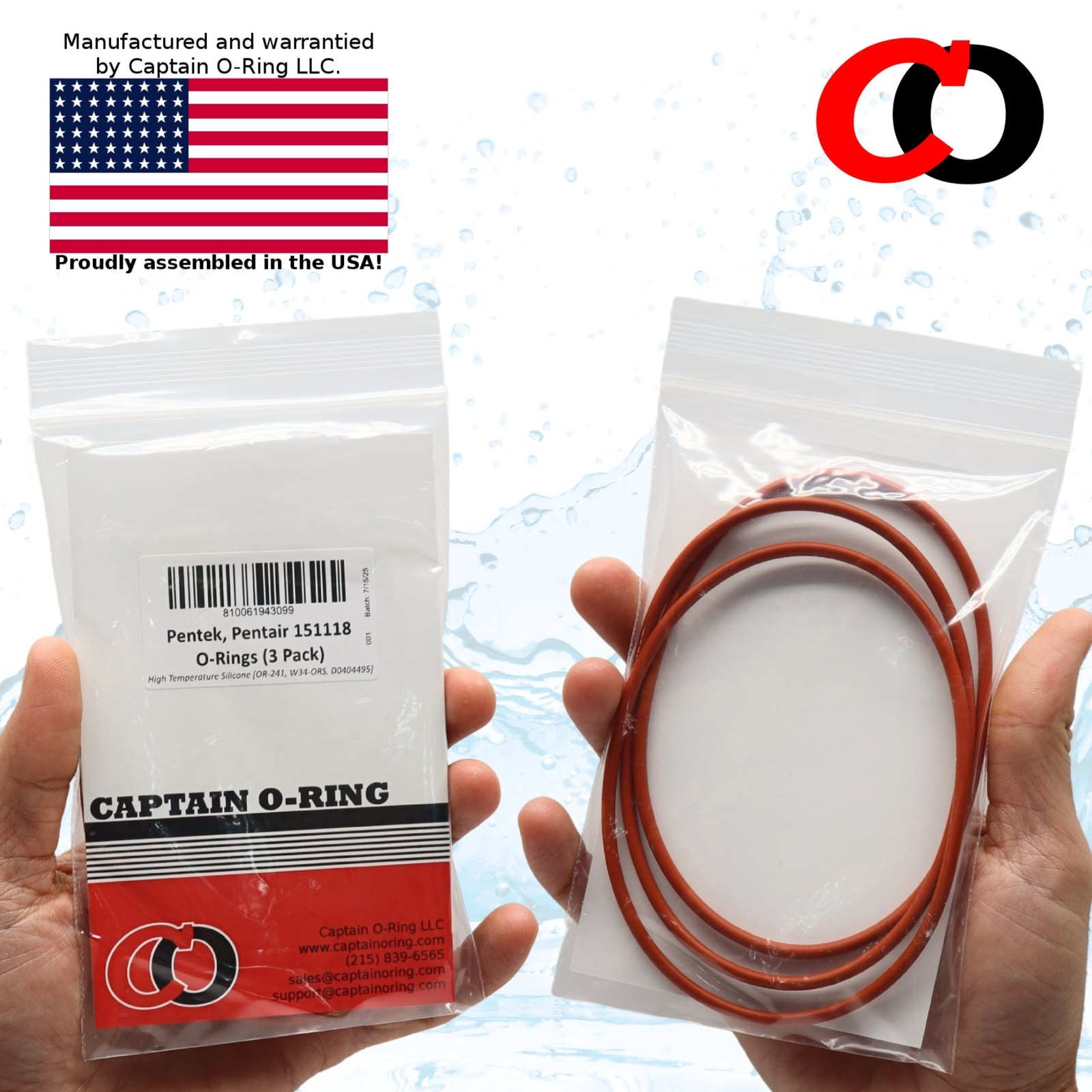 151118 / OR-241 / W34-ORS Hi Temp Silicone O-Rings for Pentek Filters (3 Pack)