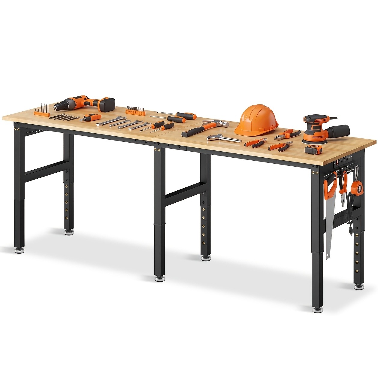 92" Adjustable Work Bench, 5000 LBS Capacity Heavy Duty Workbench