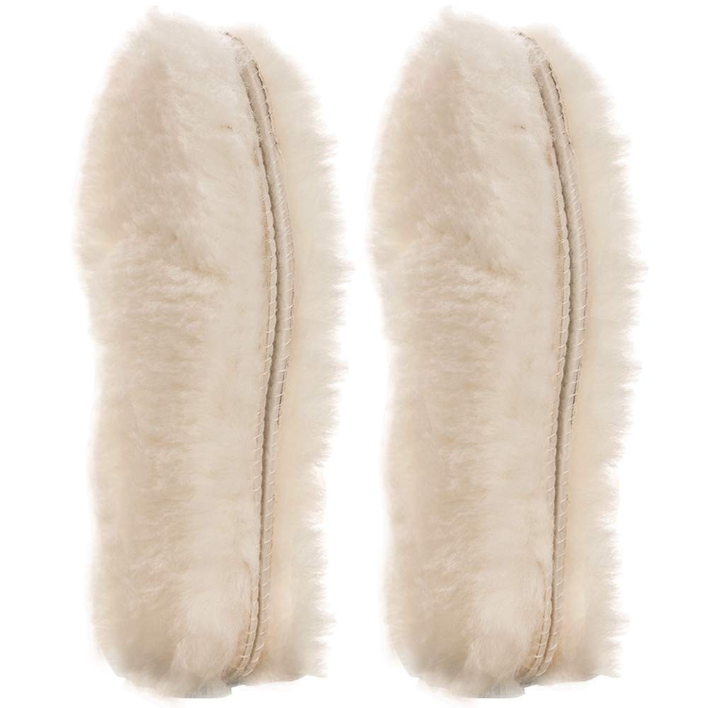 [2 Pair]Real Pure Sheepskin Luxury Insoles [2-Pairs]Women US 6, Beige