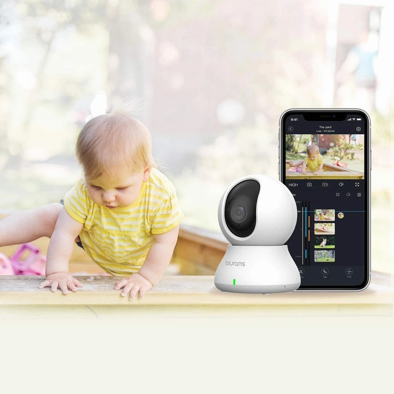 Blurams 2K Home Security Security Camera Works with Alexa & Google Assistant