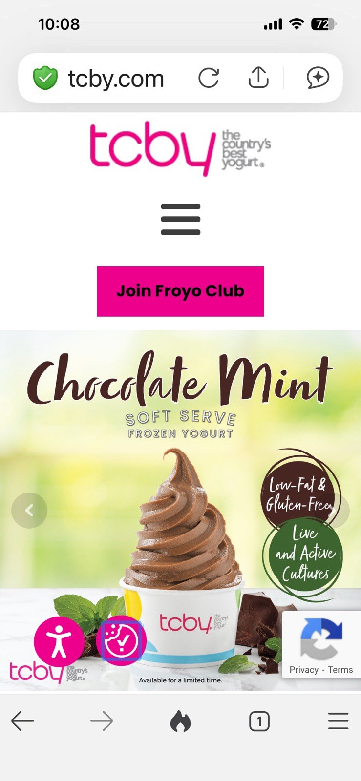 Tcby Gift Card $30