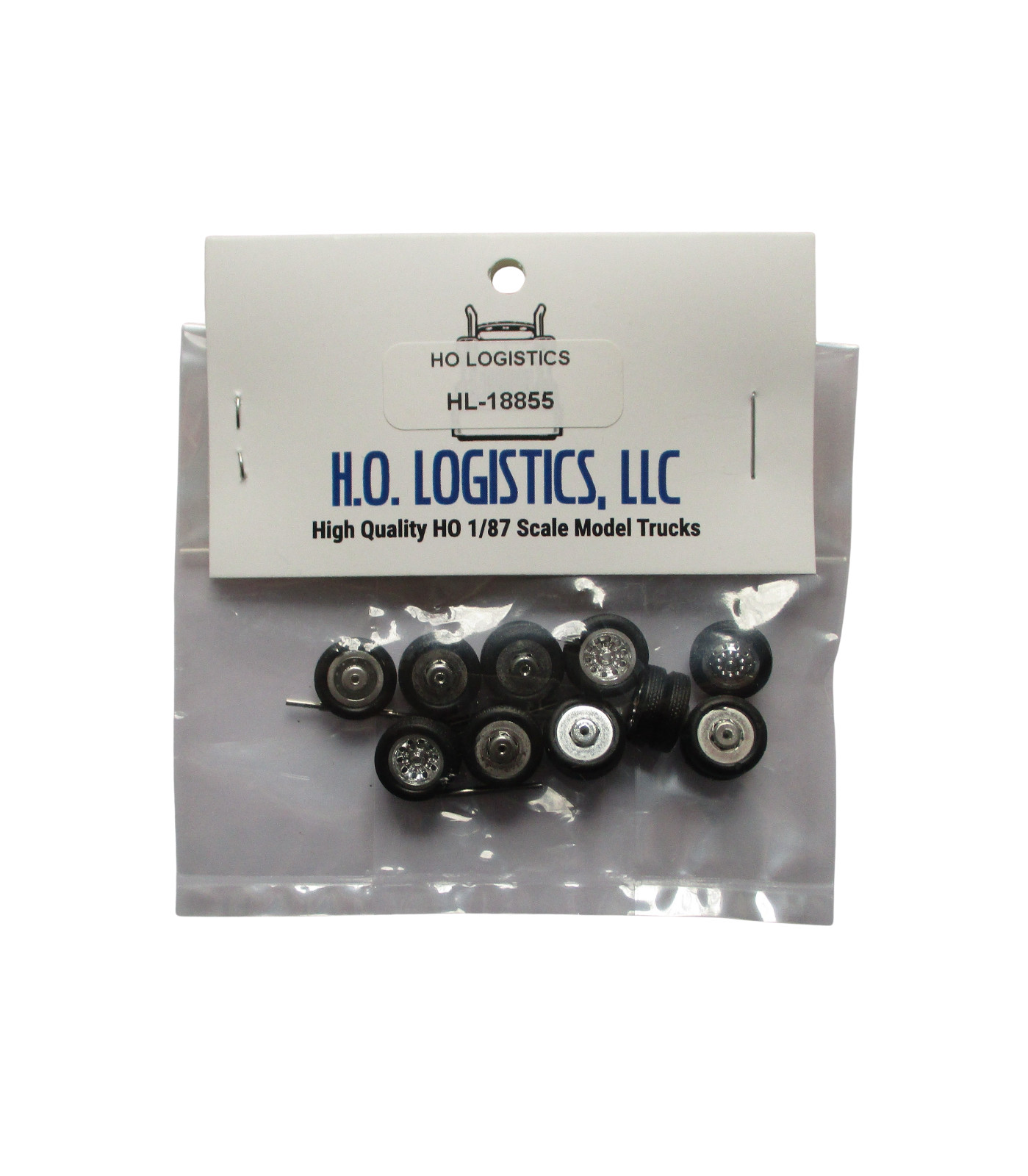 Wheel Set - 1.5mm Axles with 12mm Tires 1/87 HO Logistics 18855