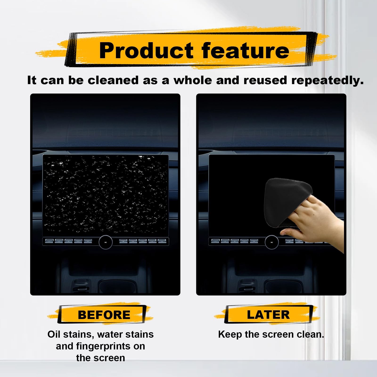 LTDCVTR Car Screen Cleaner, Accessories Wipes, Black