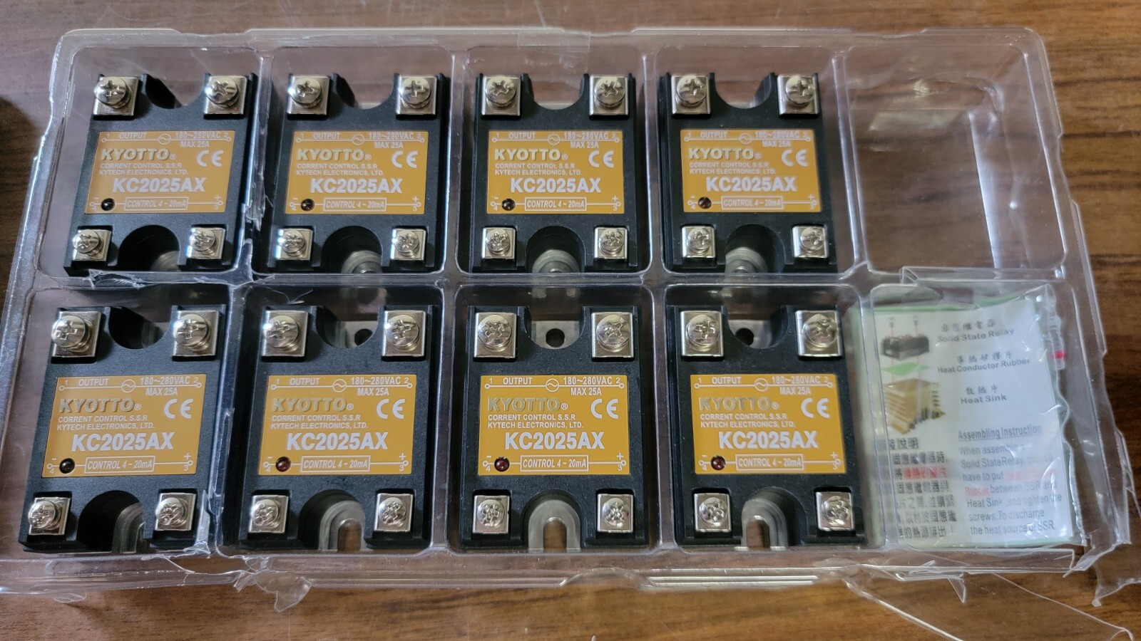 Lot Of 8 KYOTTO DC 180~280VAC Solid State Relay SSR KC2025AX  4~20mA