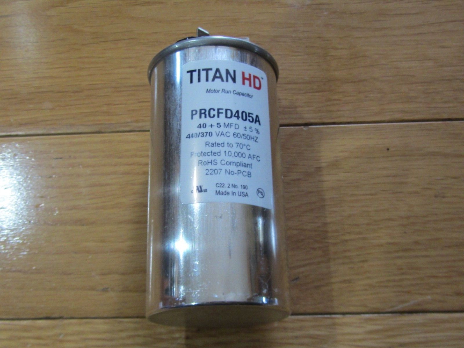 TITAN HD Dual Run Capacitor, 40/5 MFD, 4 11/32"H PRCFD405A! MINT IN BOX! COOL!