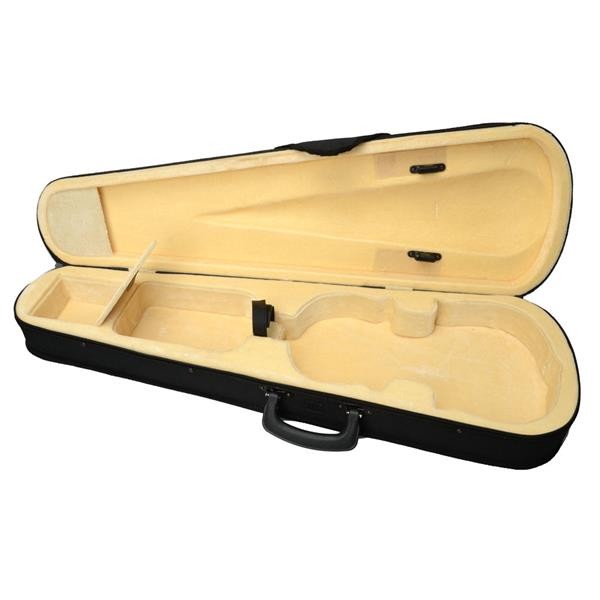 Violin Case Durable Triangle Shape Black with Soft Beige Lining Fits 4/4 Size