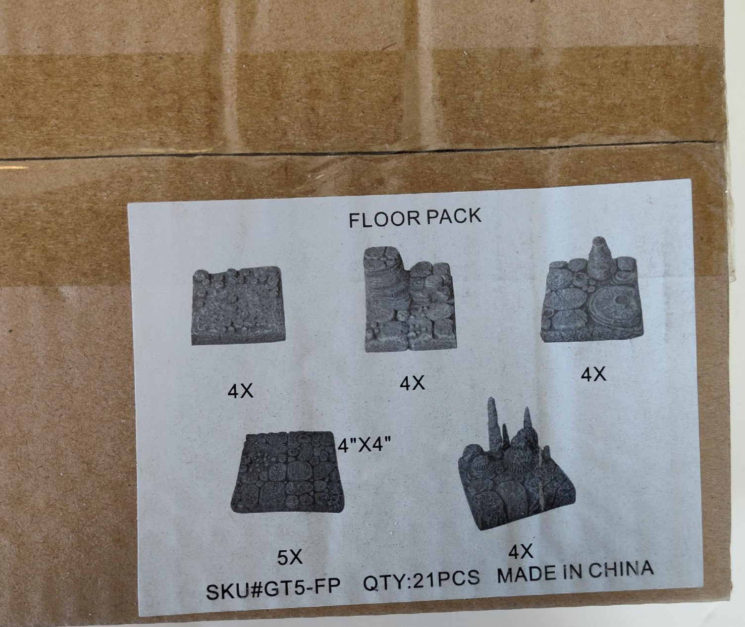 Dwarven Forge Cavern Floor Pack - GT5-FP - Sealed - Unpainted - 21 Pcs (2014)