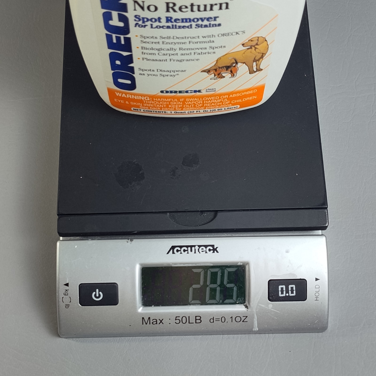 Oreck No Return Spot Remover For Localized Stains 85% Full Discontinued 32 oz.