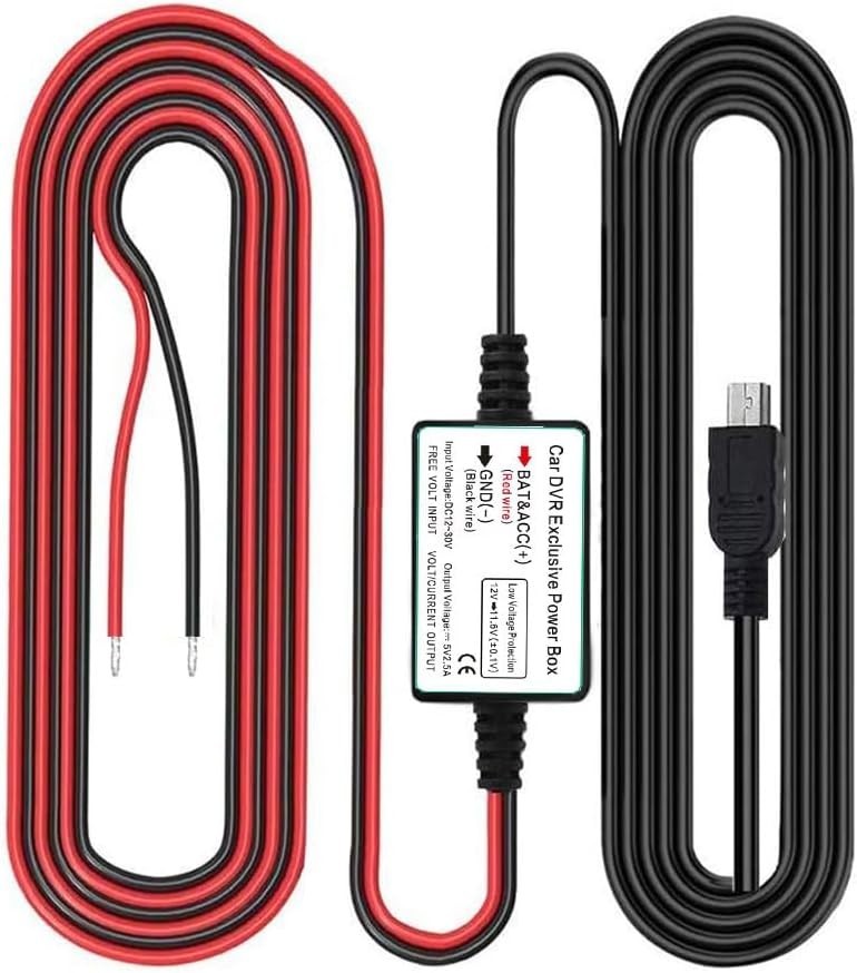 Continuous Power Dash Cam Hardwire Kit - Low Voltage Protection & Easy Install