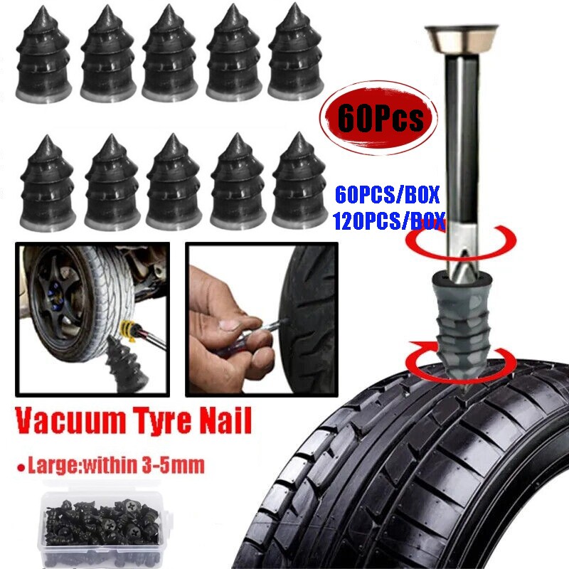 61X Car Tubeless Vacuum Tyre Puncture Repair Kit Screw Nails Tire Patch Plug Fix