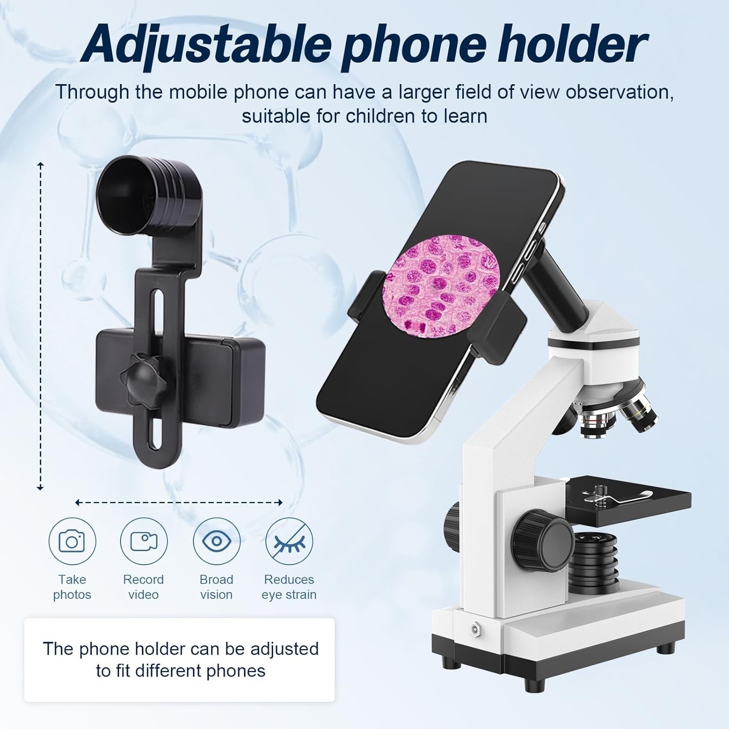 Microscopio para adultos, niños y estudiantes, microscopios 40X-2000X cuerpo.