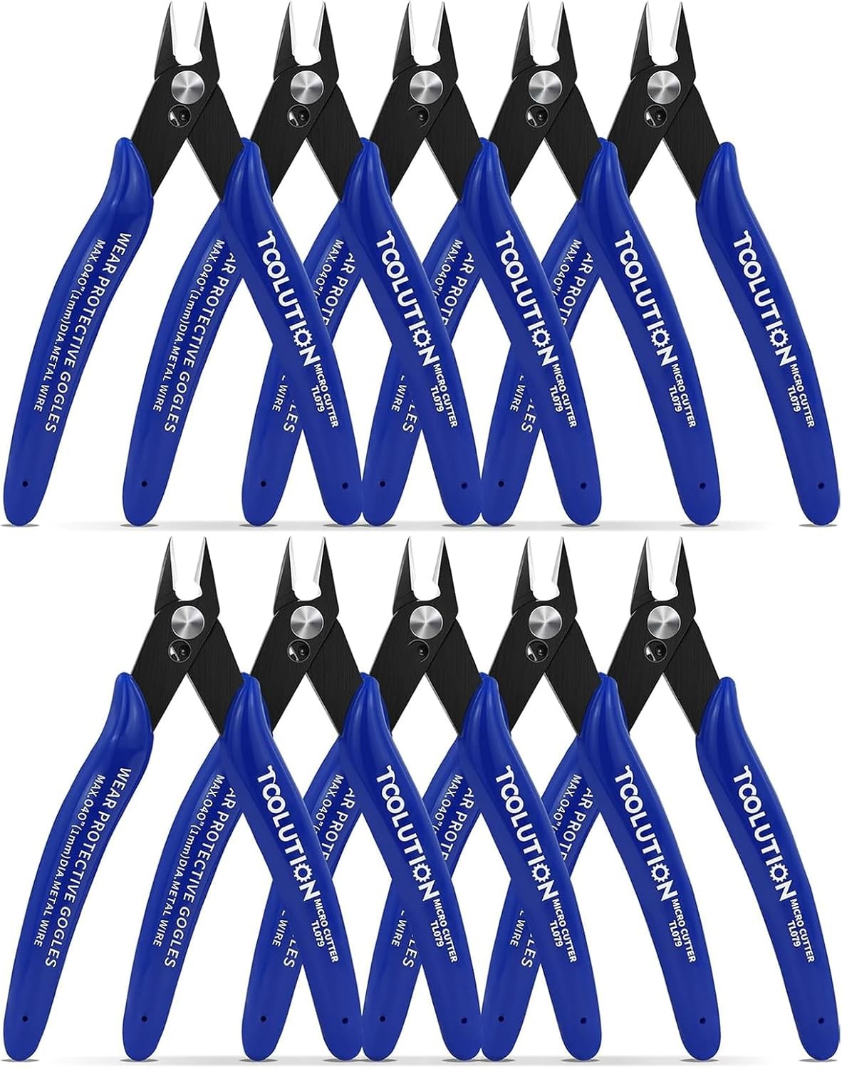 Small Wire Cutters Micro Flush Snips Zip Tie Cutter-10 Pack | Diagonal Cutting P