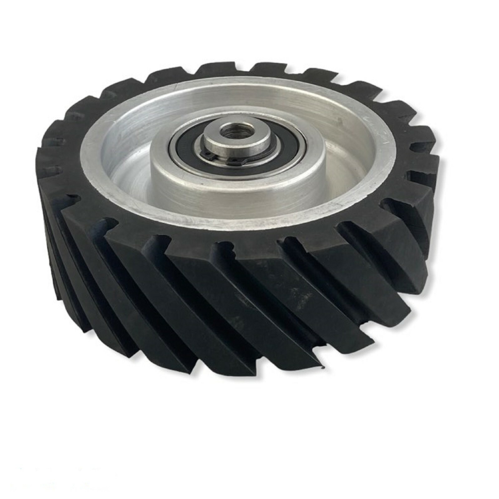 6" Serrated Polyurethane Rubber Contact Wheel With 5/8 inch bore