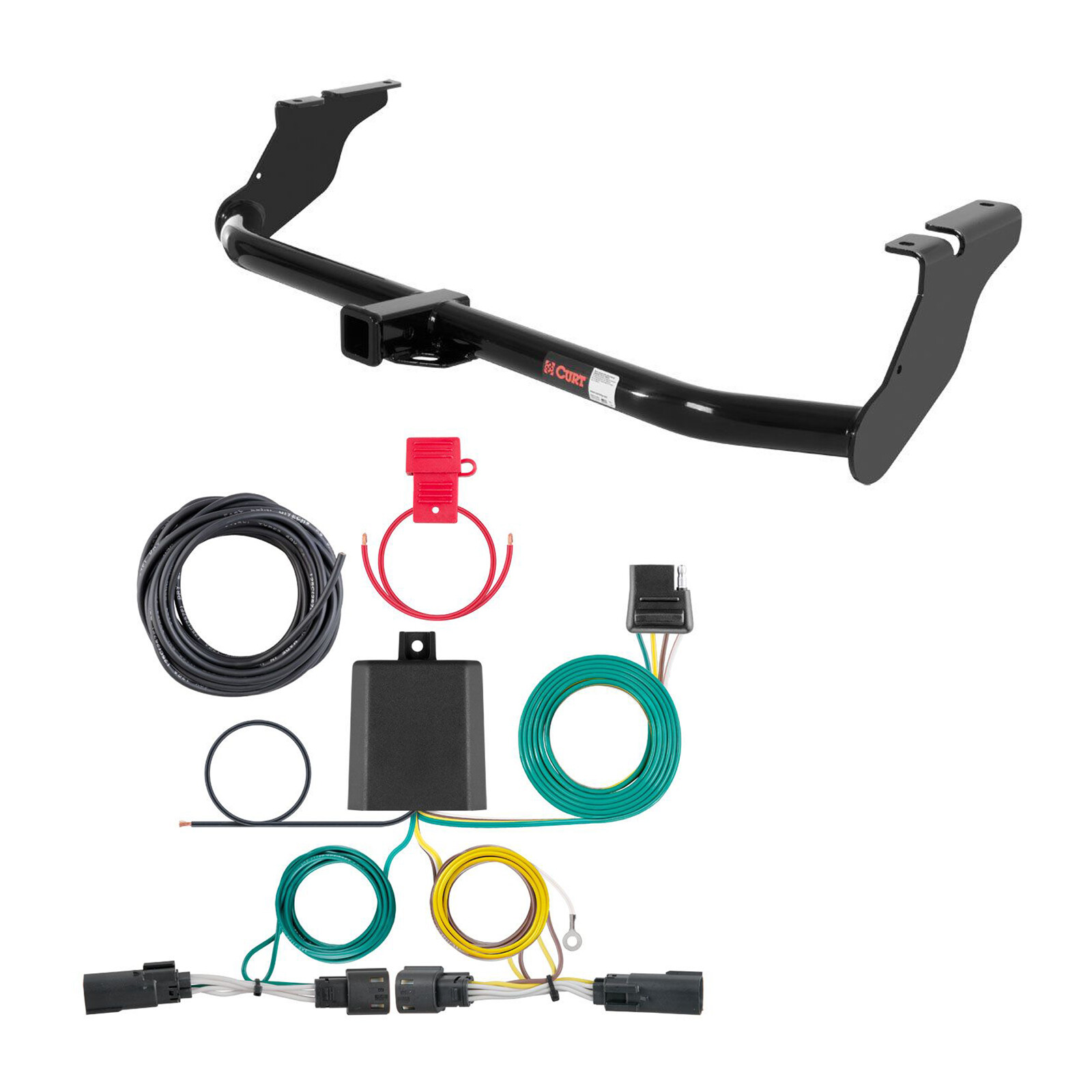 Curt Class 3 Trailer Hitch & 4-Way Flat Wiring Harness for 09-18 Ford Flex