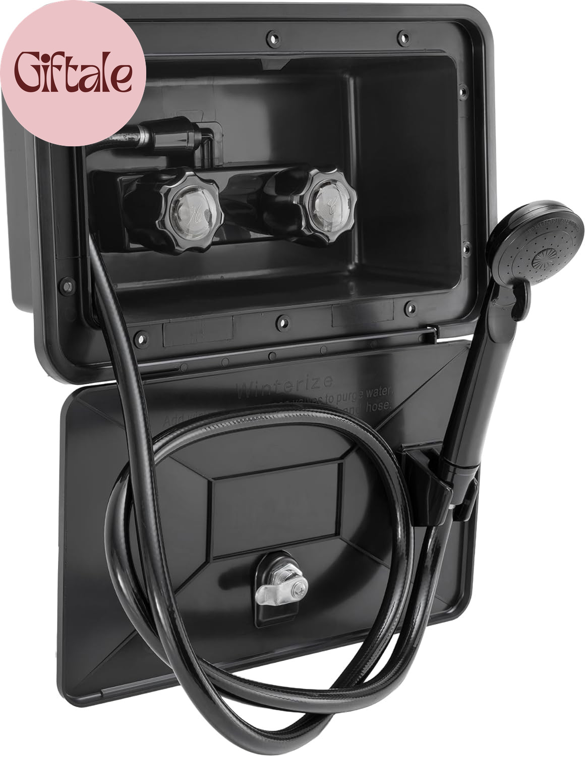 RV Exterior Shower Box Kit | Locking Cowboy Shower with 51” Vinyl Hose, 2.5 GPM