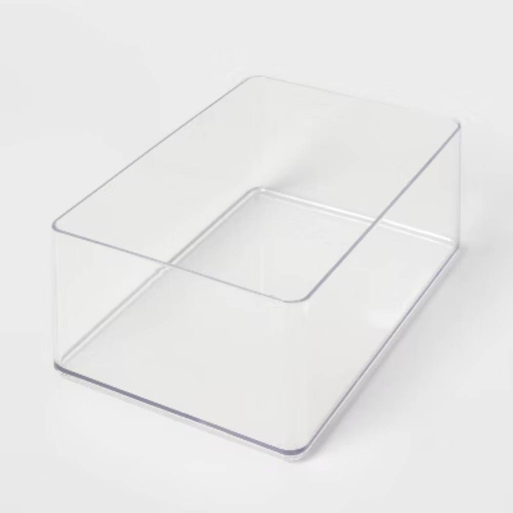 9x6x3.25" Clear Plastic Bathroom Tray, Stackable Organizer