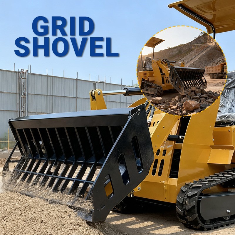 Skid Steer Rock Bucket 50" Wide, 102kg Skeleton Bucket for Screening FREE Ship