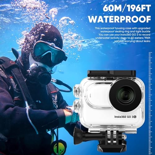 Waterproof Case&Floating Hand Grip Compatible with Insta360 GO 3S, Protective