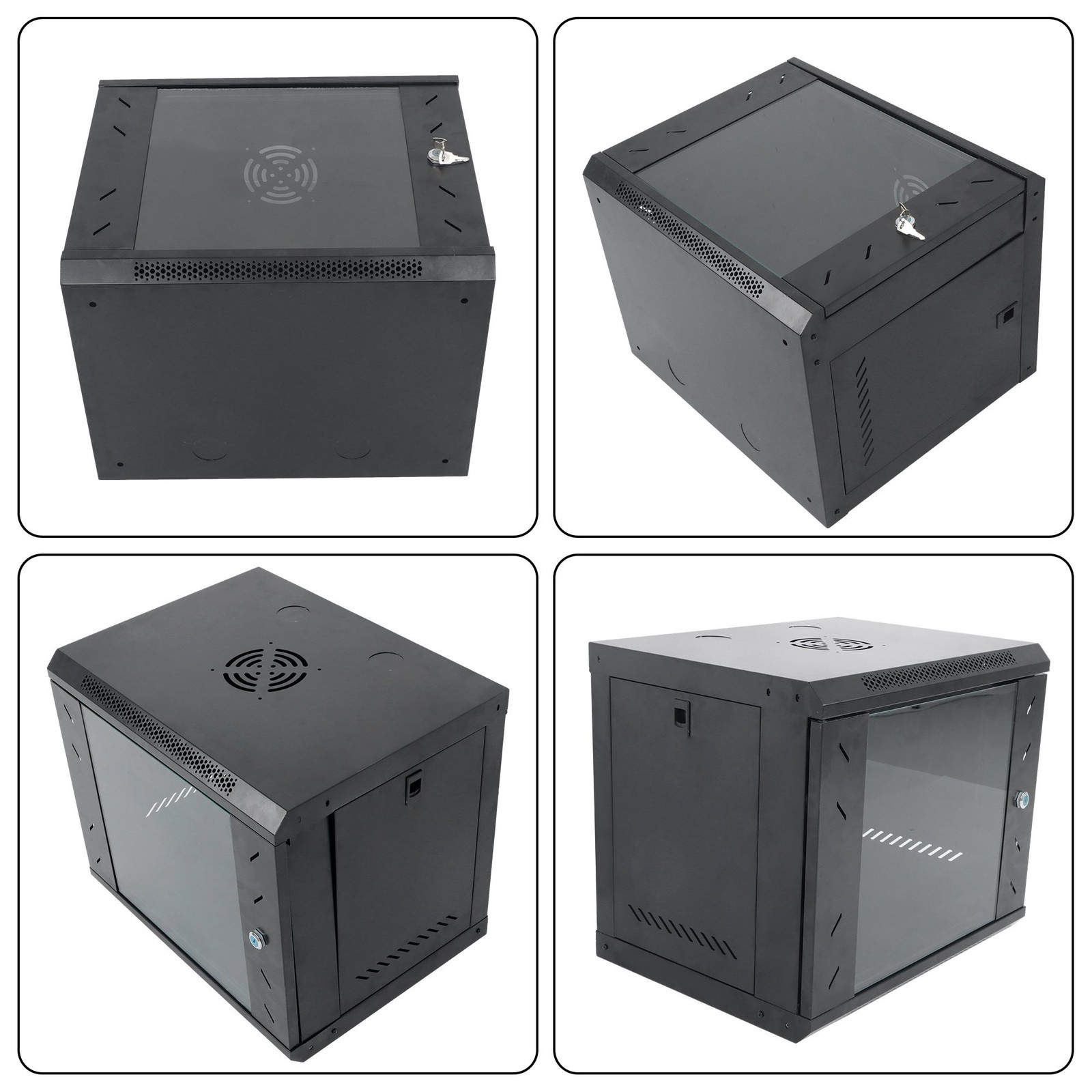 9U Wall Mount Network Server Rack Cabinet Enclosure 15.5'' Deep Door Lock