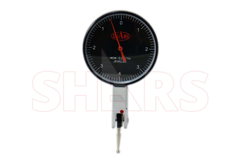 SHARS .008" LARGE 0-4-0 DIAL TEST INDICATOR .0001" CASE BLACK FACE NEW !]