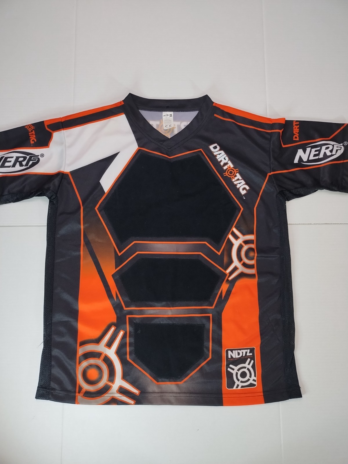 Nerf Dart Tag Jersey T-Shirt League Black/Orange Men's Size Large