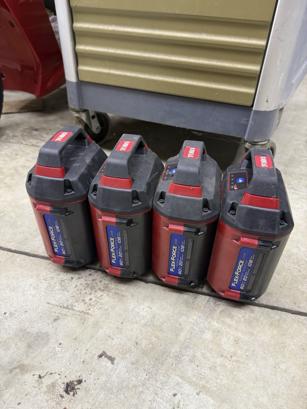 4x Toro 60V Flex-Force 2.0ah Batteries