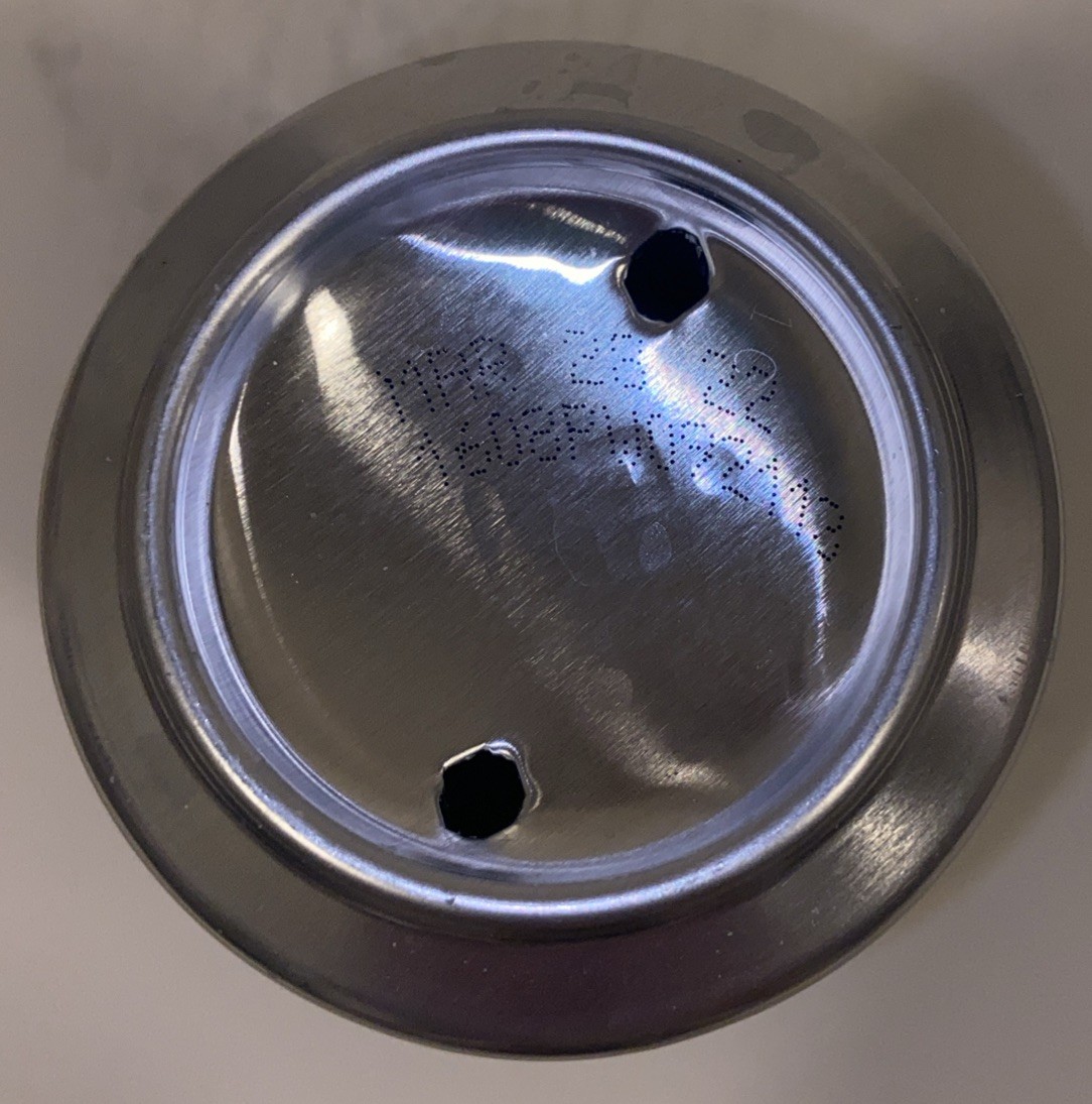 12oz. MTN DEW CAN ( THRASHED APPLE) EMPTY BOTTOM OPENED