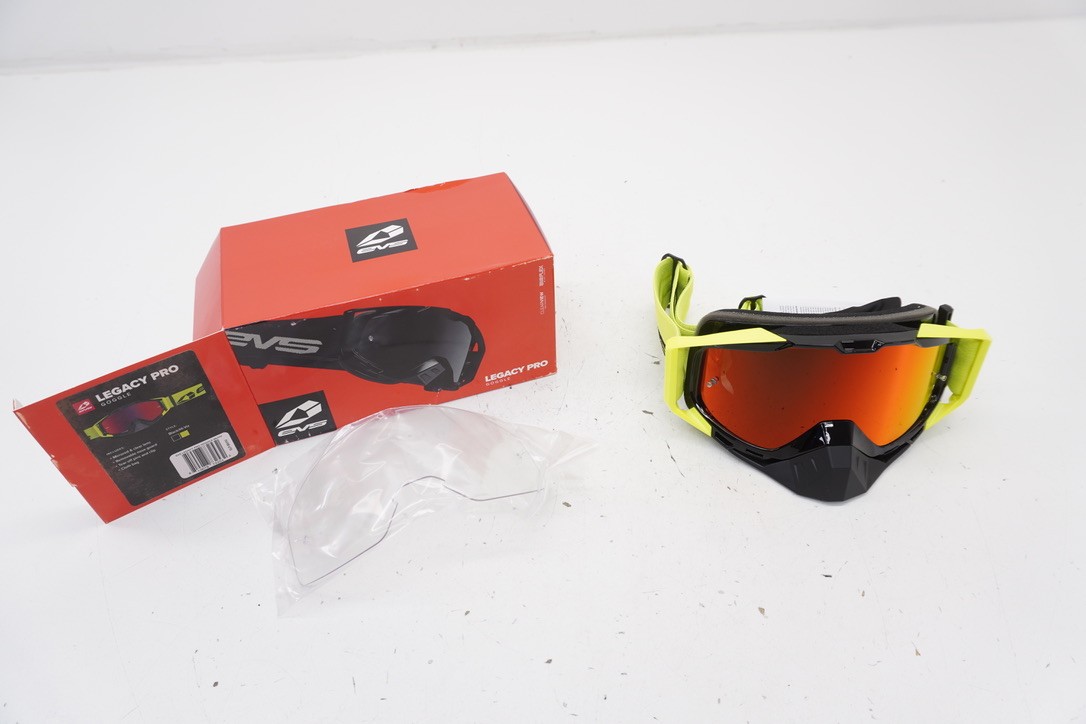 EVS Legacy Pro Goggles Black/Hi Vis MX Motocross ATV Offroad Goggle T8