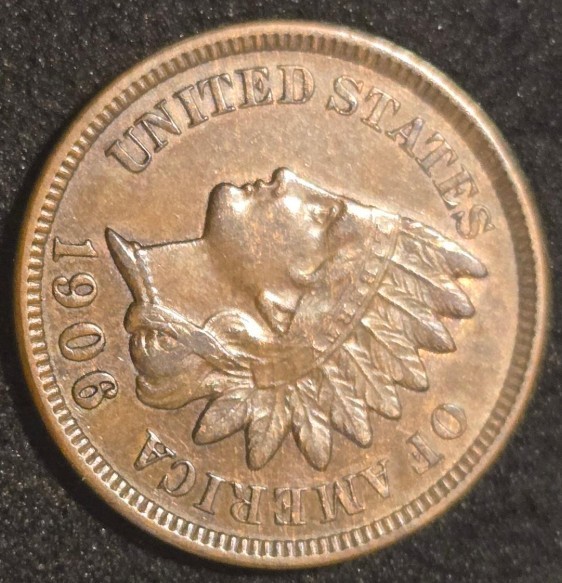 1906 Indian Head Penny - AU Uncirculated BN