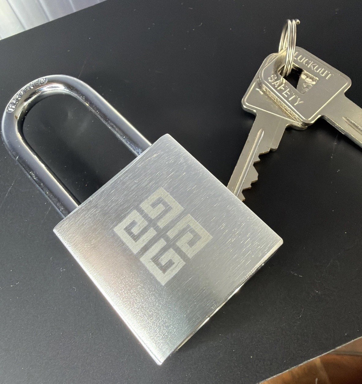 Givenchy Logo Padlock Metal Lock Promotional Branded Silver Chrome