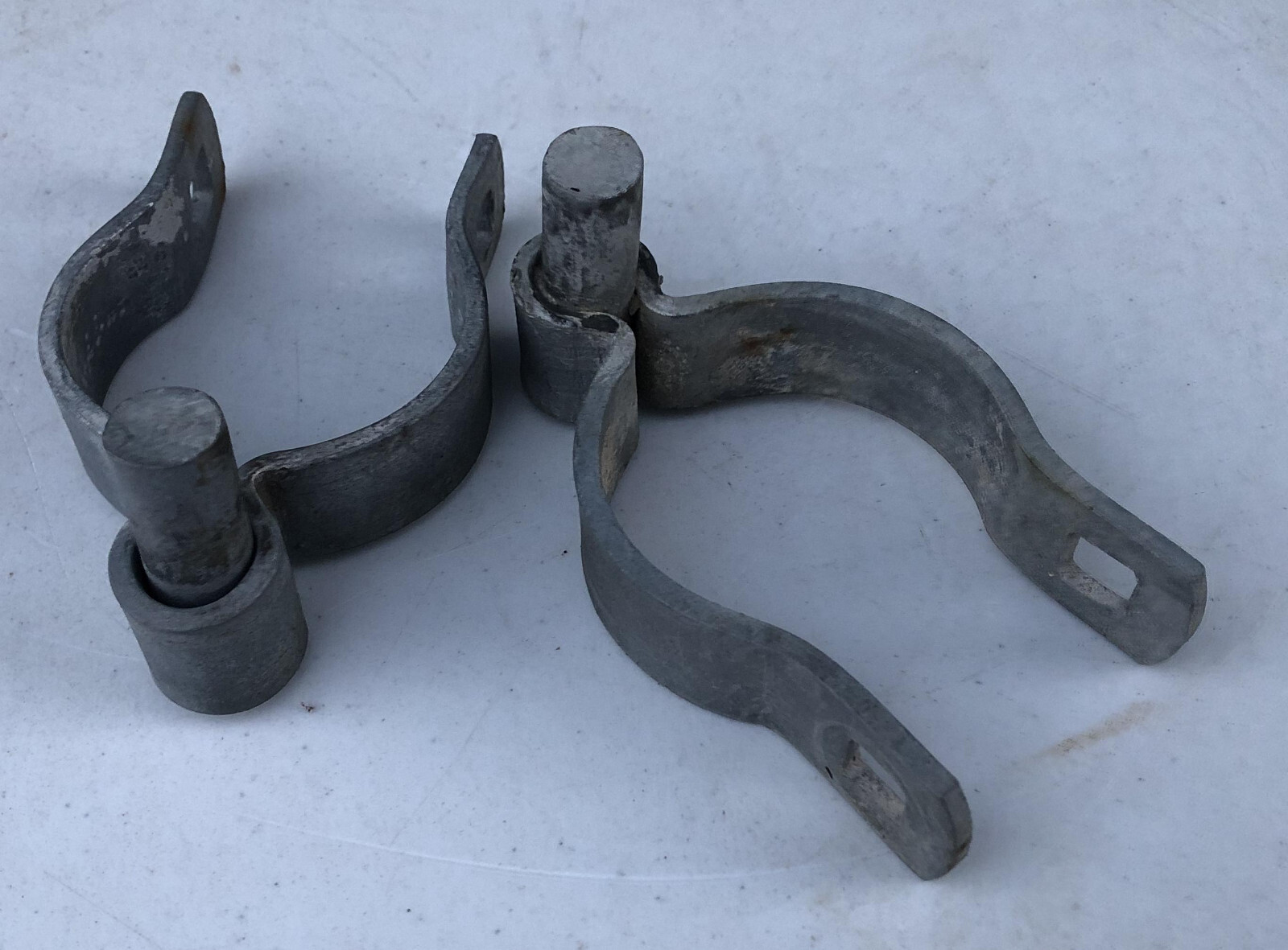 Chain Link Fence Post Hinges 2 3/8'' peg male galvanized steel pair set