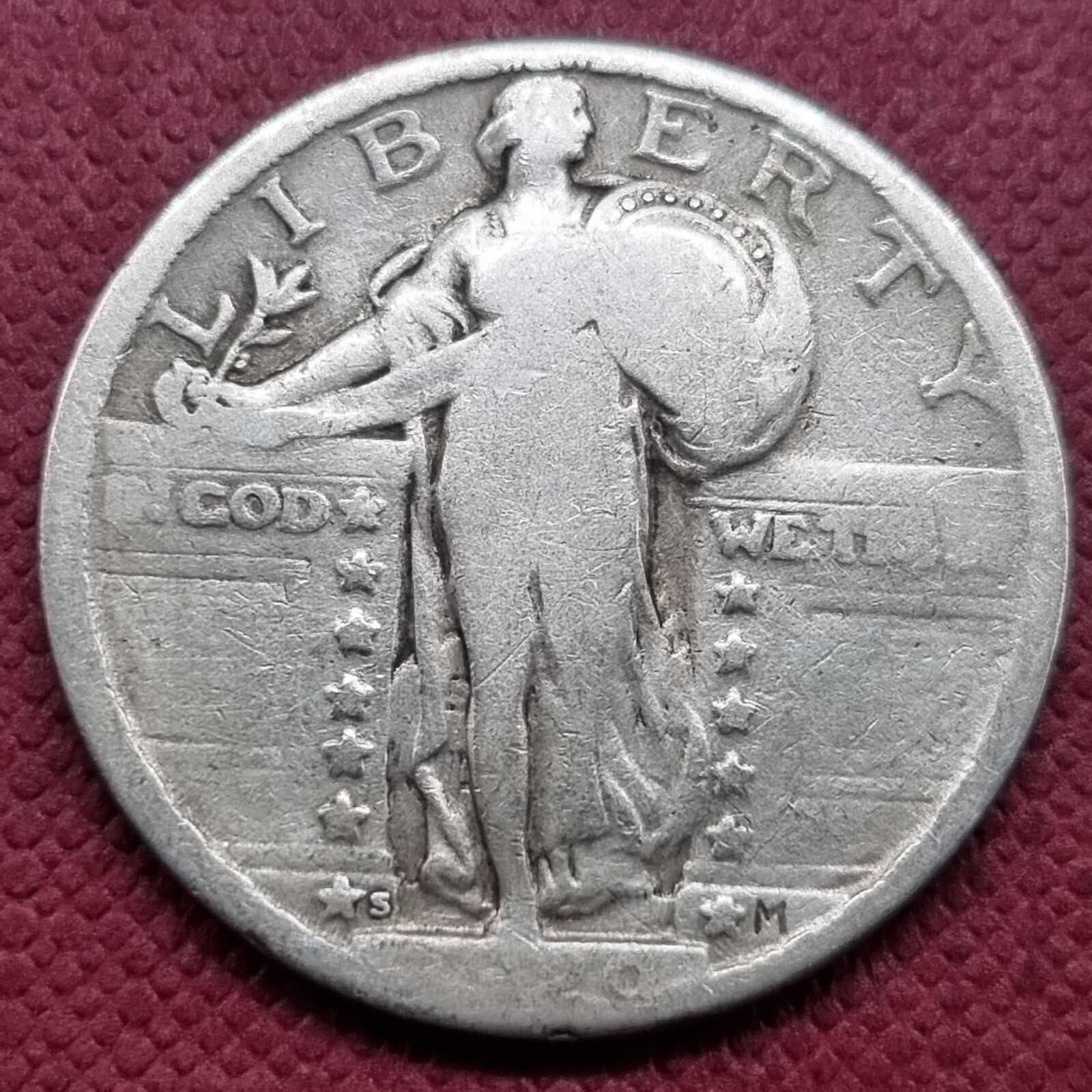 1920 S Standing Liberty Quarter 25c Circulated #63587